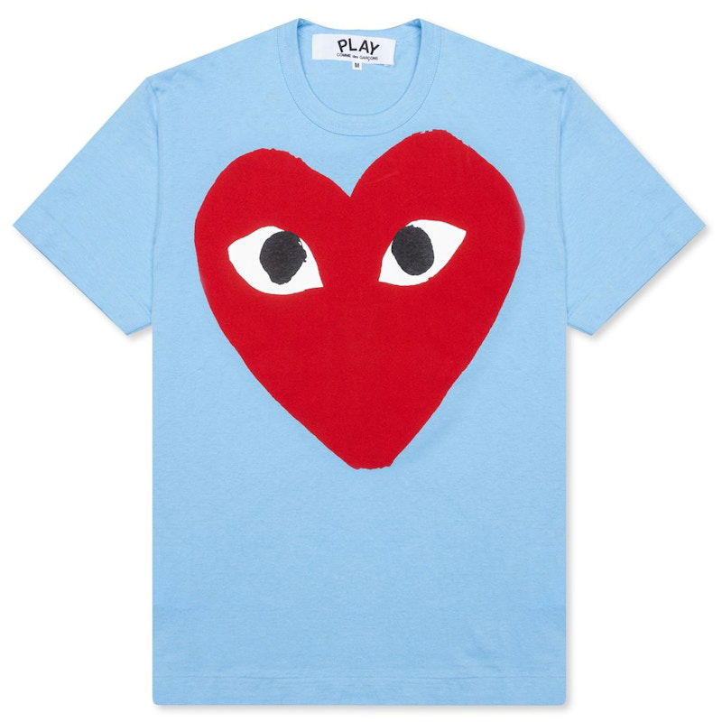 T-shirt Comme des Garçons Play Pastelle Red Heart T-Shirt Blå | AZ-T273-051-1