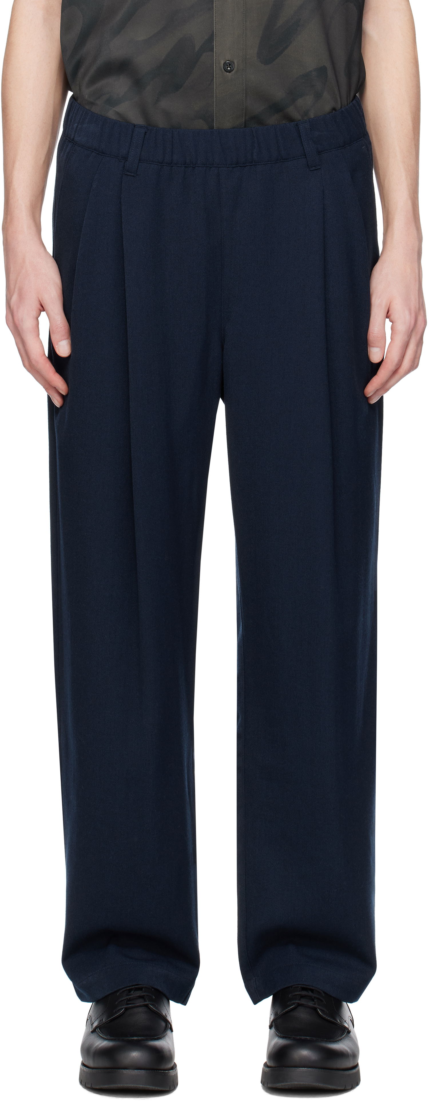 Byxor Dime Dime Pleated Twill Trousers Mörkblå | DIMESP2514CHA, 0