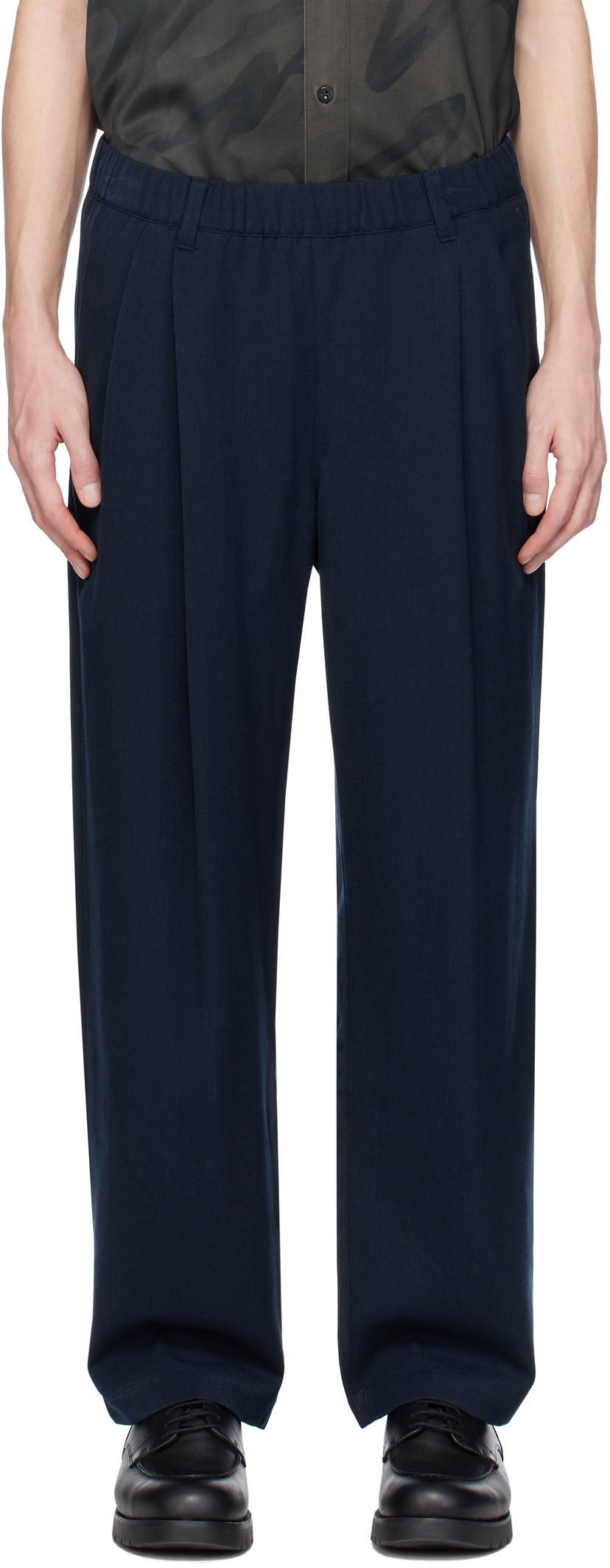 Byxor Dime Dime Pleated Twill Trousers Mörkblå | DIMESP2514CHA