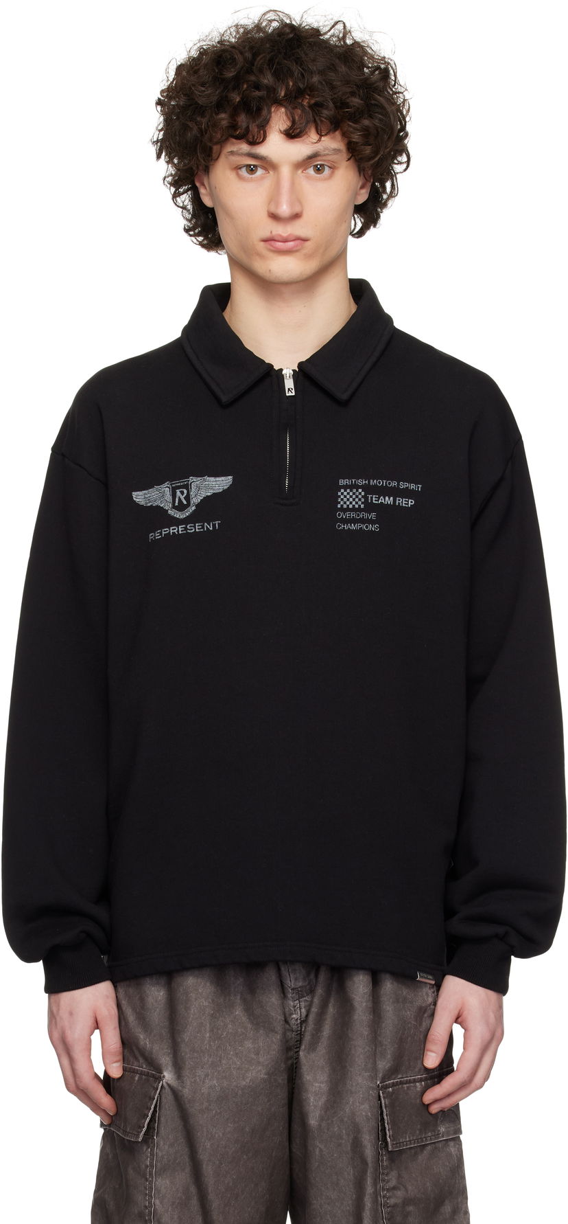 Sweater Represent Clo Represent 'Team Rep' Quarter-Zip Sweatshirt Svart | MLM41054