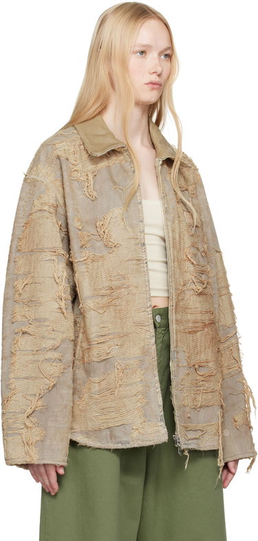 Jacka Diesel Diesel D-Ivar-Fsg Distressed Denim Jacket Beige | A18111 007AZ, 1