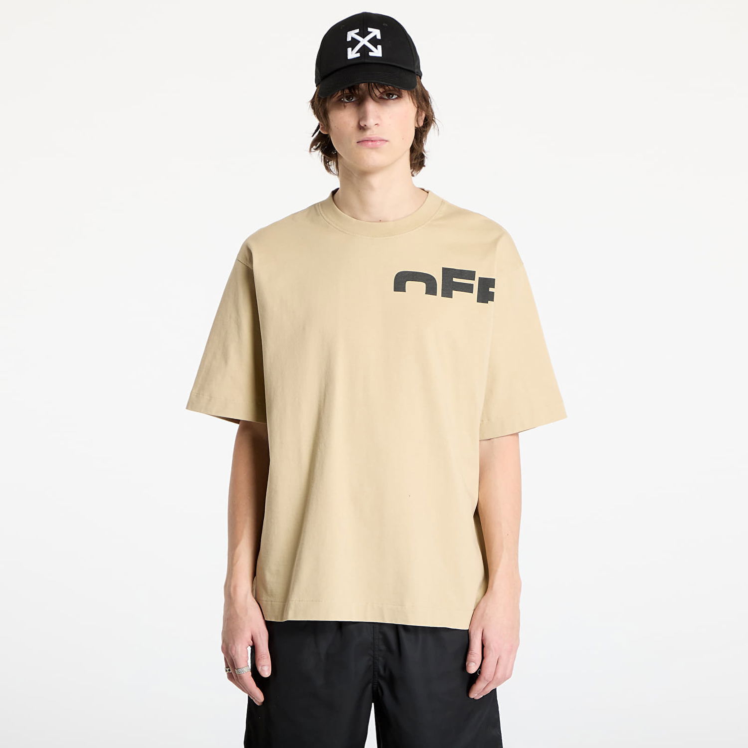 T-shirt Off-White Shared Skate Short Sleeve T-Shirt Beige | OMAA120S25JER00B6110, 0
