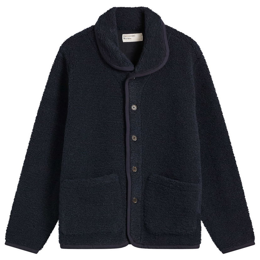 Jacka Universal Works Alvar Fleece Lancaster Jacket, Size Small Mörkblå | 33703-NVY