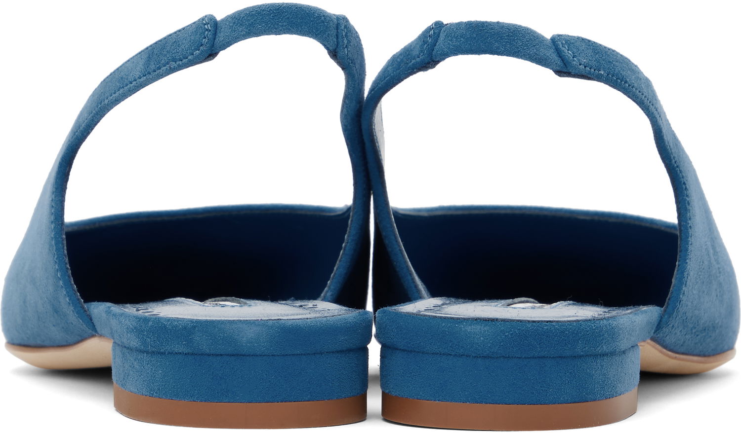 Klä Manolo Blahnik Manolo Blahnik Sawra Slingback Ballerina Flats Blå | 125-2929, 1