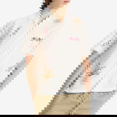 Skjorta Universal Works Embroidered Minari Vacation Shirt, Size Large Vit | P32066-ECR, 2