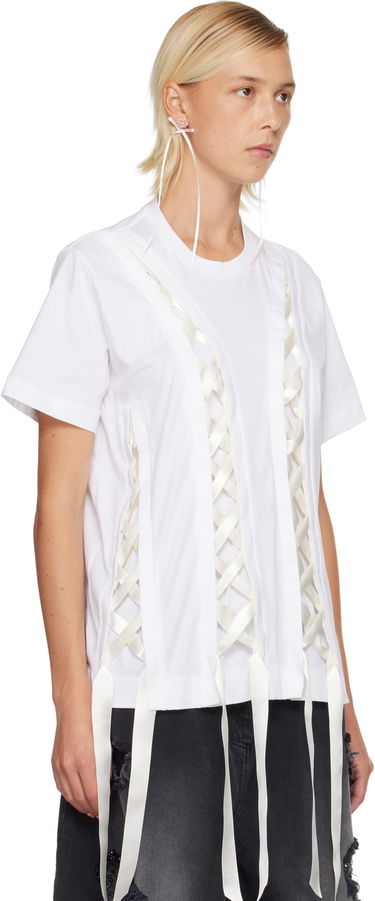 T-shirt Simone Rocha Simone Rocha Unraveling Ribbon T-shirt Vit | 5368 0553, 1