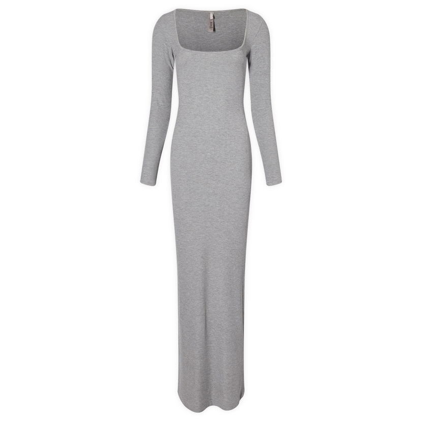 Klä SKIMS Soft Lounge Long Sleeve Dress Grå | AP-DRS-1701-HG
