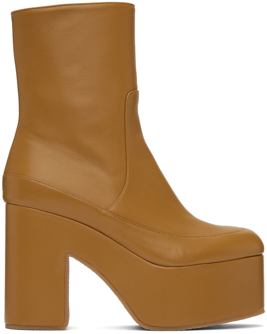 Sneakers och skor Dries Van Noten Dries Van Noten Heeled Leather Boots Orange | WS241-257-112, 0