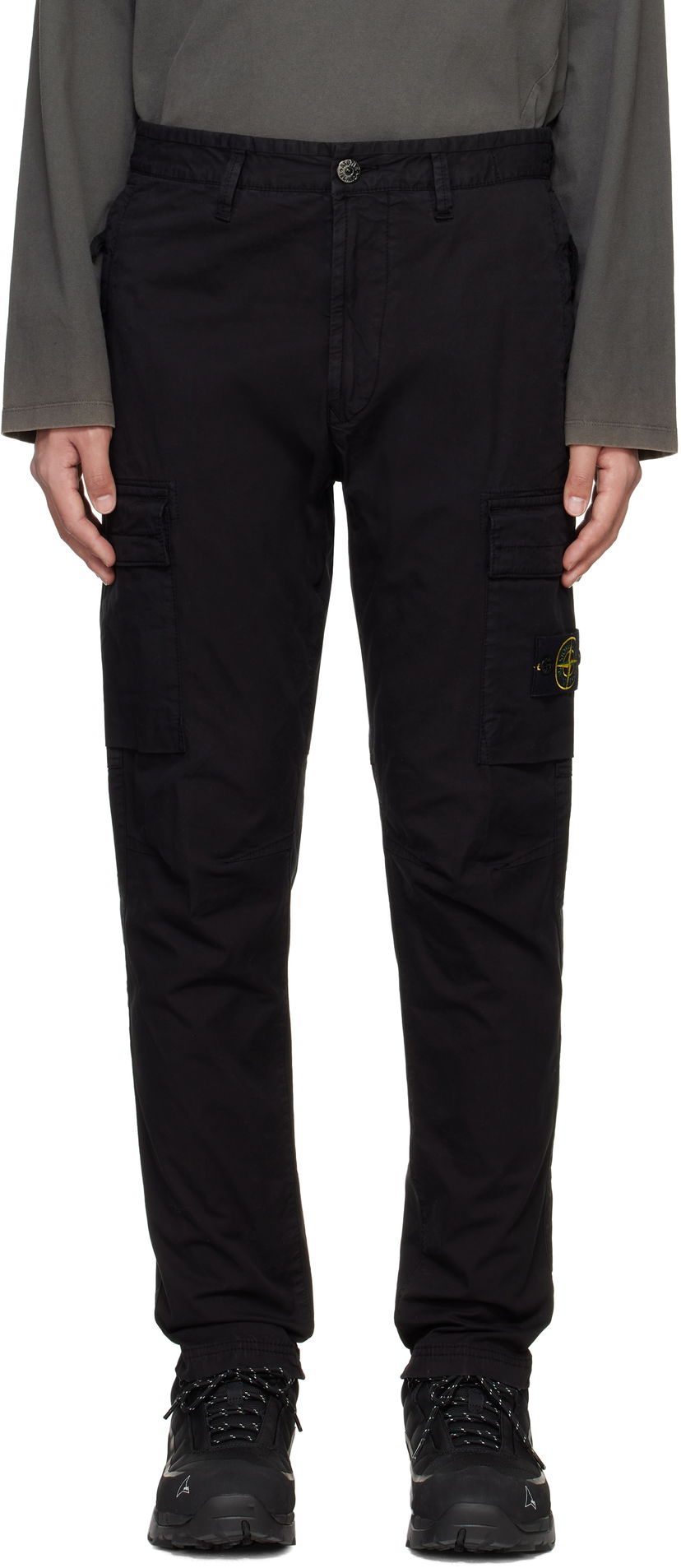 Cargo byxor Stone Island Stone Island Supima Cotton Twill Stretch-TC Cargo Pants Svart | K1S153100304S0010