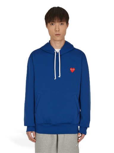 Sweatshirt Comme des Garçons Heart Patch Hoodie Mörkblå | P1T174 2