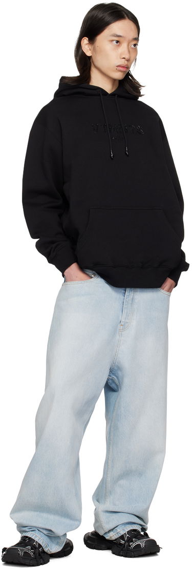 Sweatshirt VETEMENTS Crystal Logo Hoodie Svart | VL22HD300B, 3