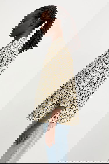 Skjorta MAISON KITSUNÉ Maison Kitsuné Maxi Sleeve Relaxed Fit Shirt Svart | OW00417WC5048, 1