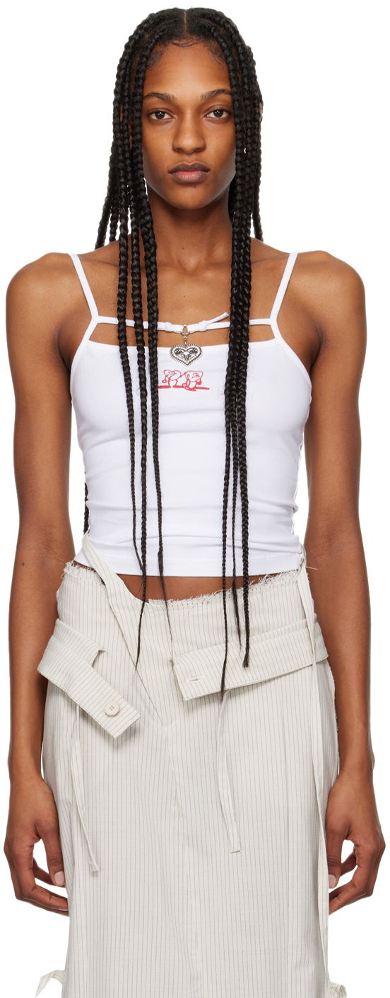 Linne Ottolinger Ottolinger Charmed Tank Top Vit | 1503803