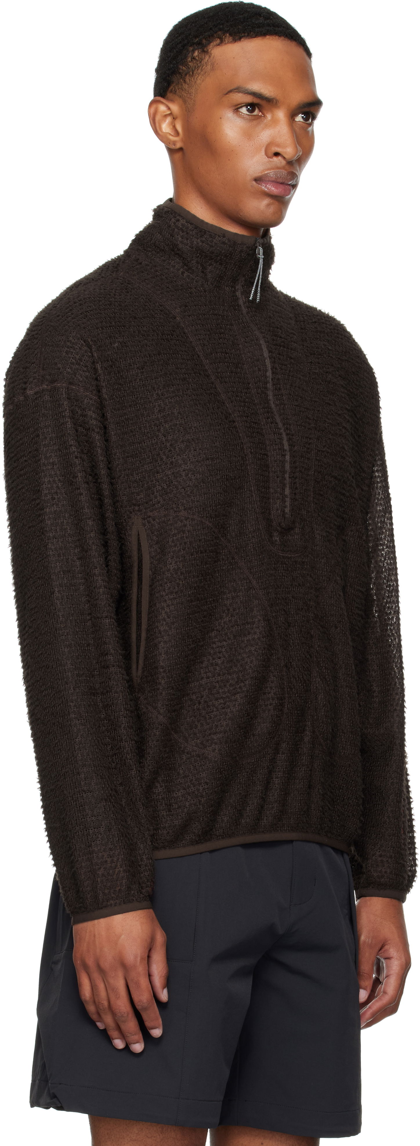 Sweater ROA ROA Alpha Direct Half Zip Sweater Brun | RBMW0370FA262, 1