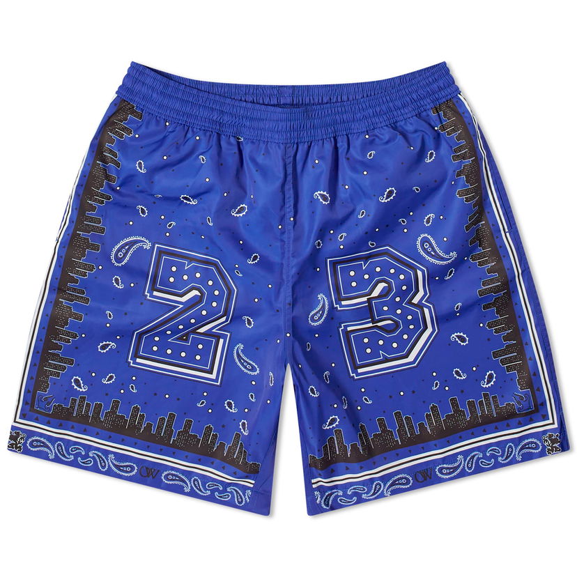 Badkläder Off-White Bandana Swim Shorts Blå | OMFD008S24FAB0024600