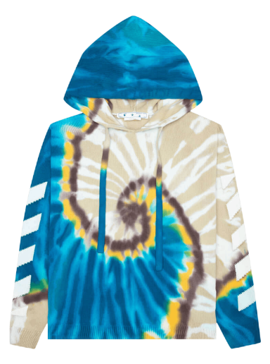 Sweatshirt Off-White Diag Tie Dye Knit Hoodie Flerfärgad | OMHA148S22KNI0016101