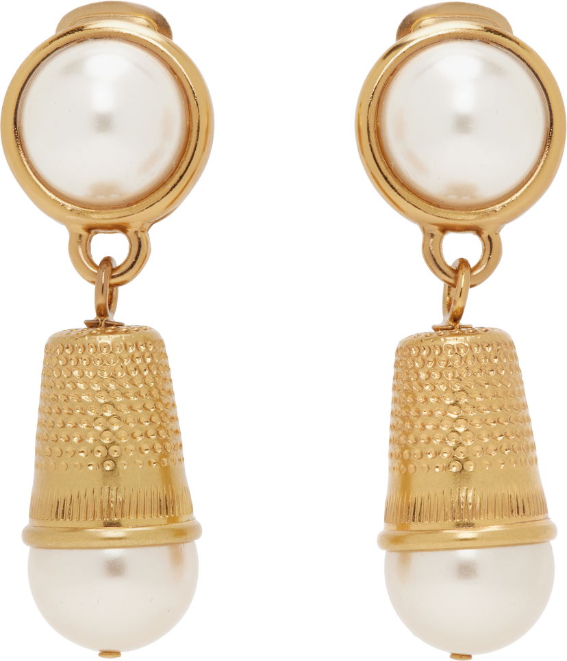 Örhängen Moschino Moschino Pearl Thimble Clip-On Earrings Metallisk | 25121911084031006