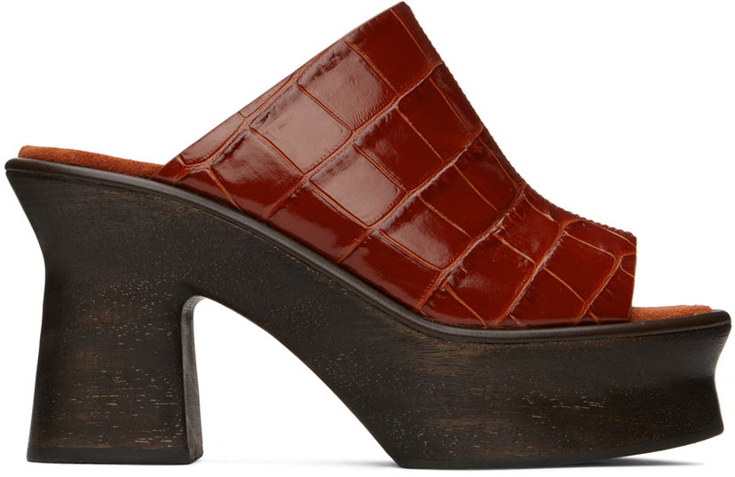 Tillbehör FERRAGAMO Ferragamo Samanta Platform Heeled Mules Brun | 01E077 758219