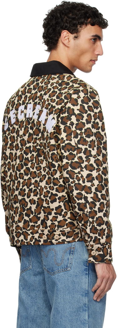 Jacka BBC IceCream ICECREAM Work Jacket with Leopard Print and Graphic Appliqué Beige | IC25174, 2