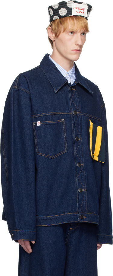 Jacka Charles Jeffrey Loverboy Charles Jeffrey LOVERBOY Knit Patch Cargo Denim Jacket Blå | 54010201, 1