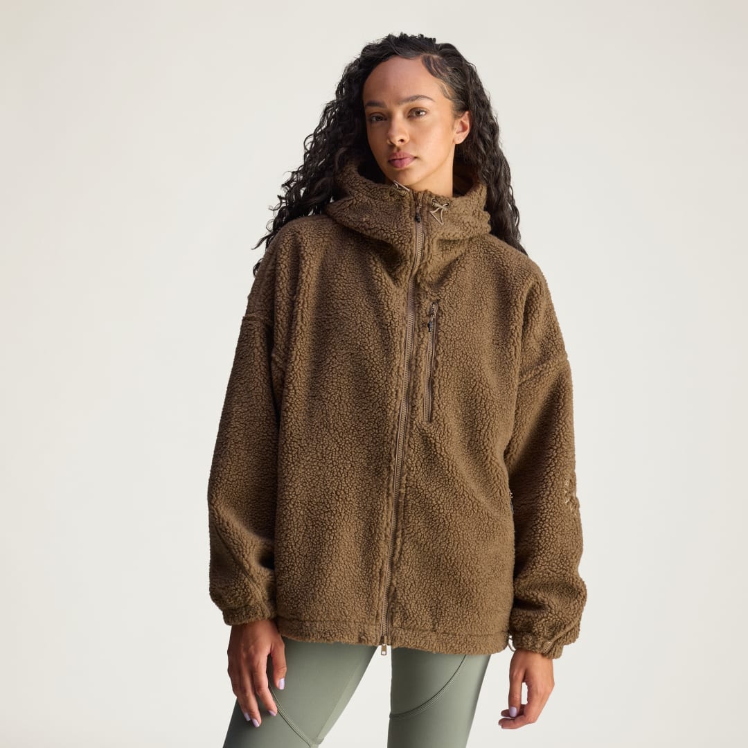 Sweatshirt adidas Performance Fleece Full-Zip Hoodie by Stella McCartney Brun | KA0646, 0