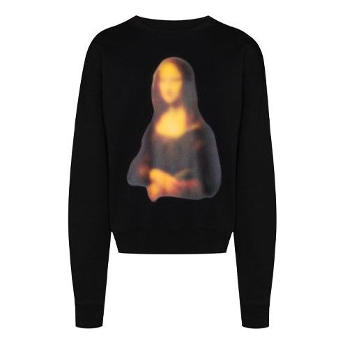 Sweater Off-White Off-White Mona Lisa Sweatshirt Svart | OMBA035F20FLE0041010