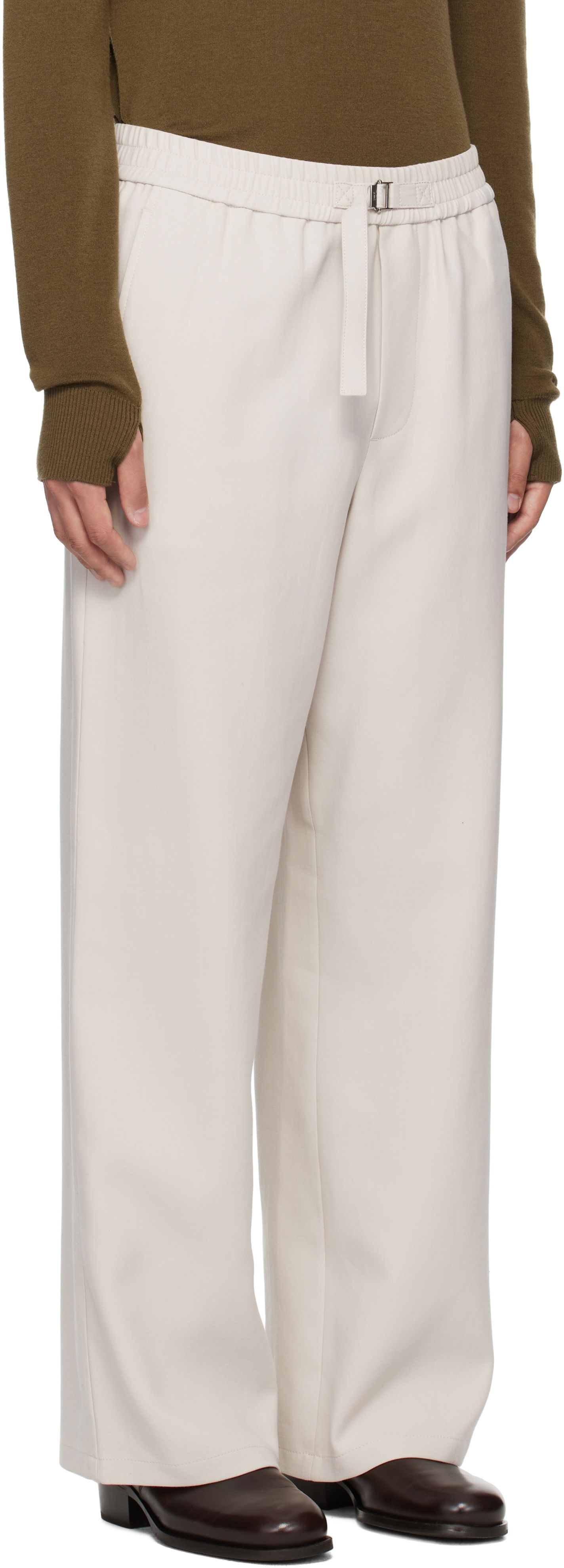 Byxor AMI AMI Paris Elasticated Trousers Beige | HTR214.CO0106, 1