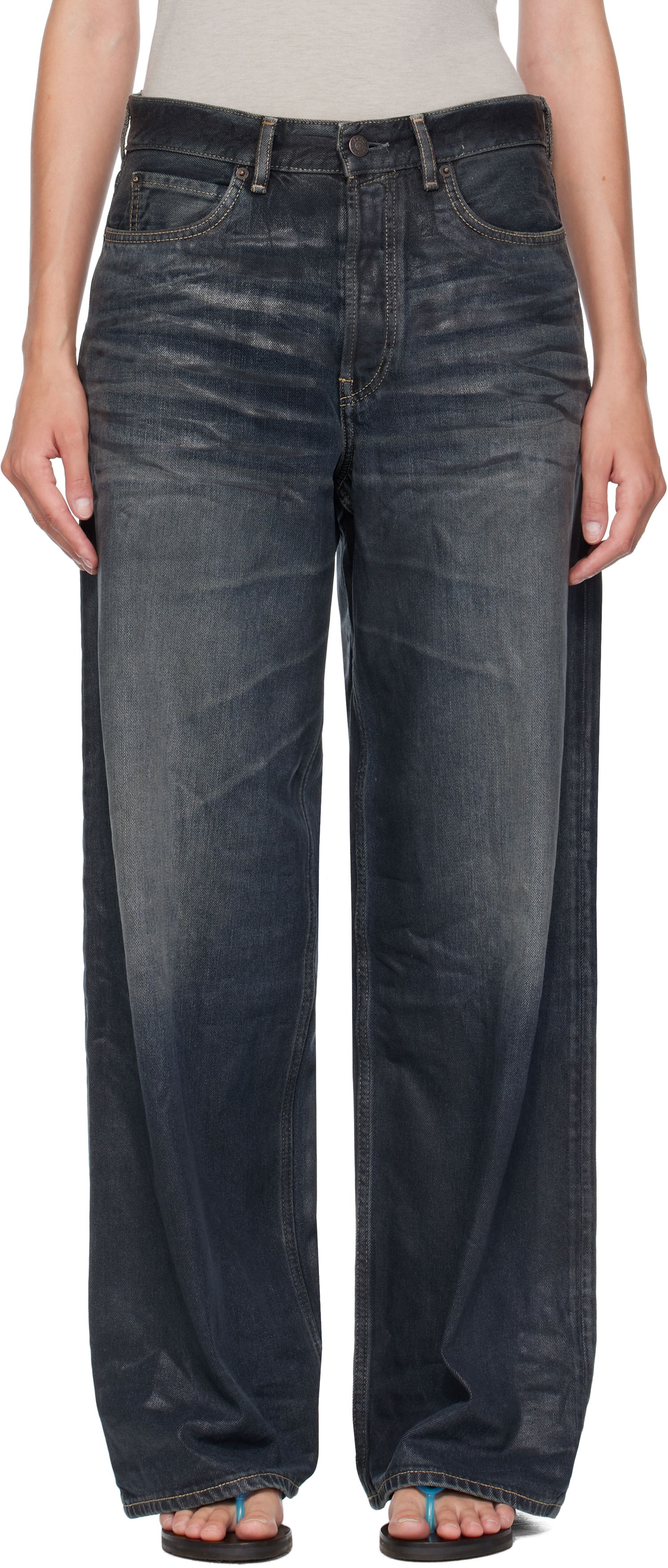 Jeans Acne Studios Acne Studios Loose Fit 1981 Jeans Blå | C00093-, 0