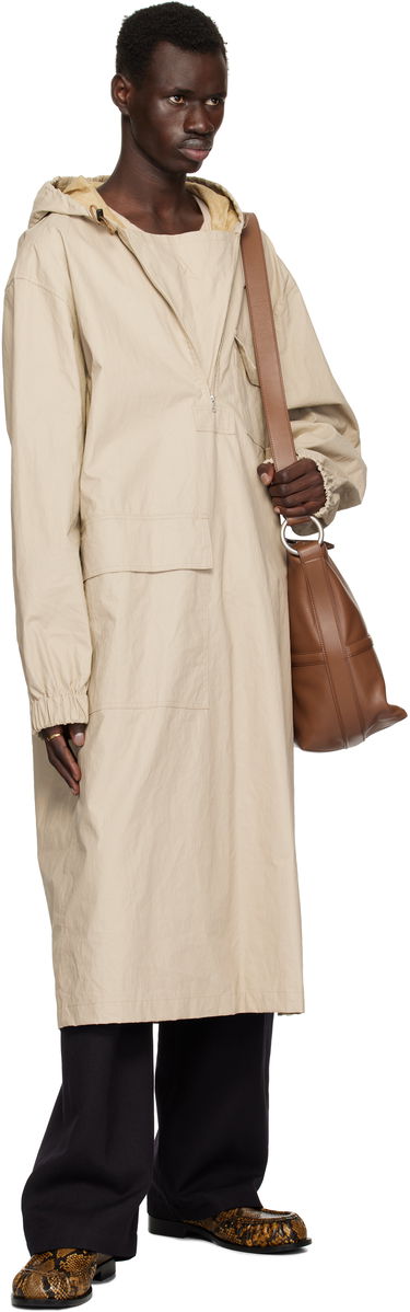 Regnrock Dries Van Noten Dries Van Noten Half-Zip Hooded Coat Beige | 251-020508-1285, 3