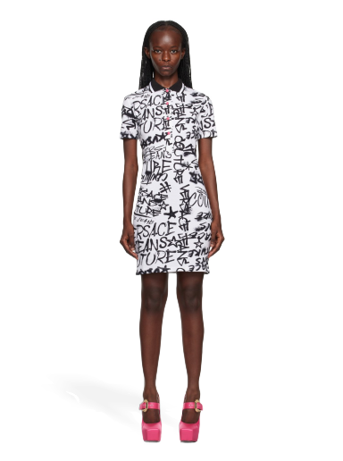 Klä Versace Jeans Couture Graffiti Minidress Vit | E75HAO975_EJS242