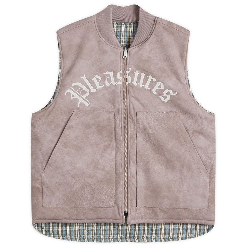 Väst Pleasures Reversible Suede Vest Beige | P24W018-MAUVE