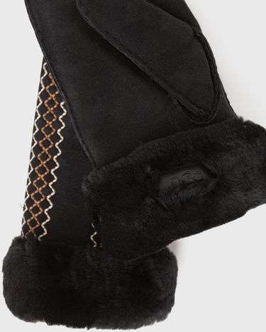 Handskar UGG Embroidered Sheepskin Mittens Svart | 100907-BLK, 2