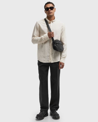 Skjorta Les Deux Konrad Stripe Textured Button-Down Shirt Vit | 1000067-215, 1