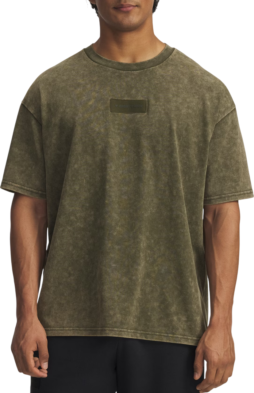 T-shirt Under Armour Project Rock Washed Patch T-Shirt Grön | 6006763-308