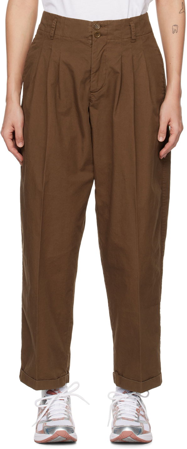 Byxor YMC Keaton Pleated Trousers Brun | Q4UAN