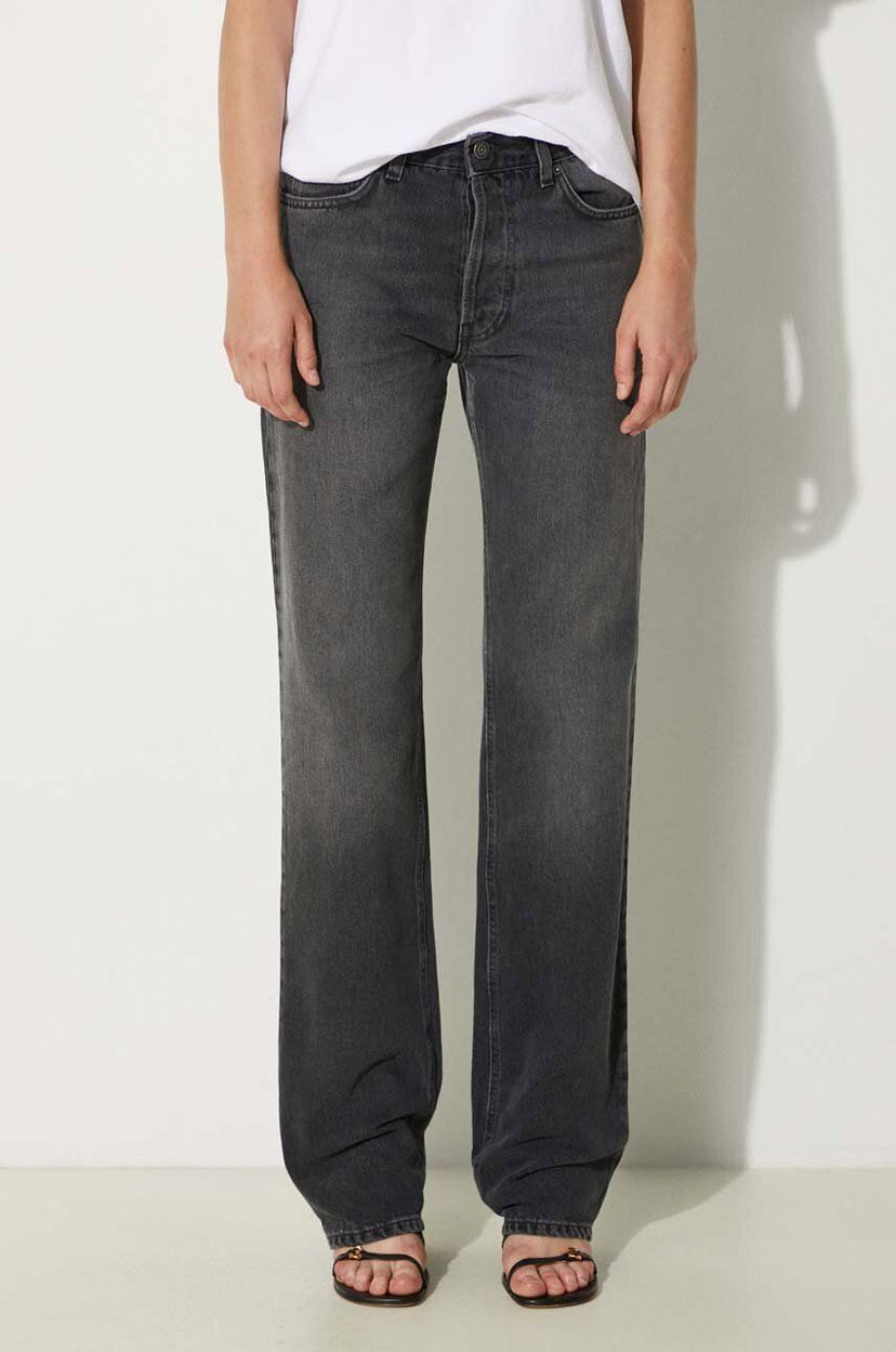 Jeans Fiorucci Straight Fit High Waist Jeans Svart | W01FPDJE075DN01DN05