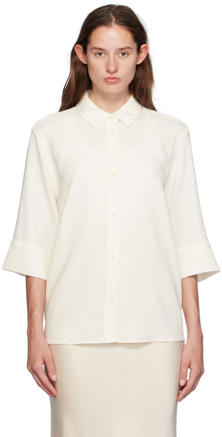 Skjorta Anine Bing Silk Blouse Vit | A-07-5841-IVY26