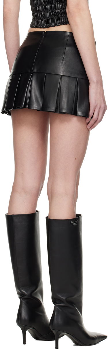 Kjol MISBHV MISBHV School Faux-Leather Pleated Miniskirt Svart | 250W859, 2