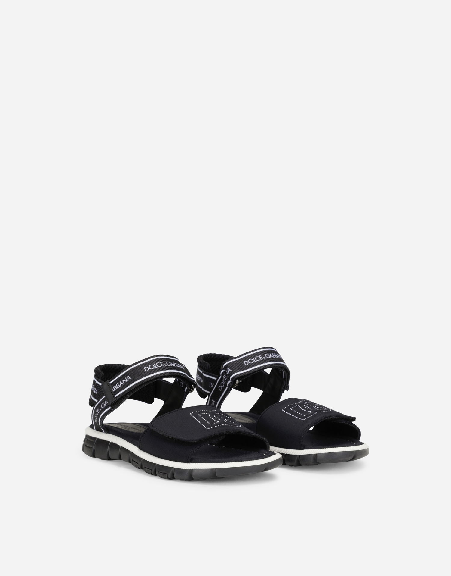 Sneakers och skor Dolce & Gabbana Dolce & Gabbana Technical Fabric Sandals With Dg Logo Svart | DA5061AY2338B939, 1