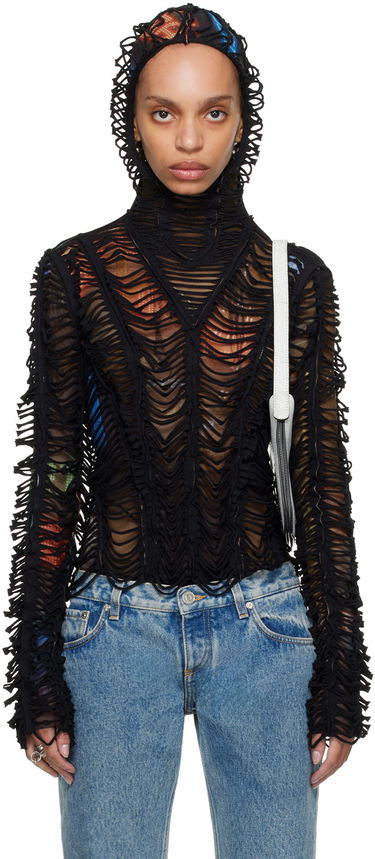 Sweatshirt Jean Paul Gaultier Shayne Oliver Edition 'The Slashed City' Hoodie Top Svart | 24/27-U-SW037-T551-60405030, 0