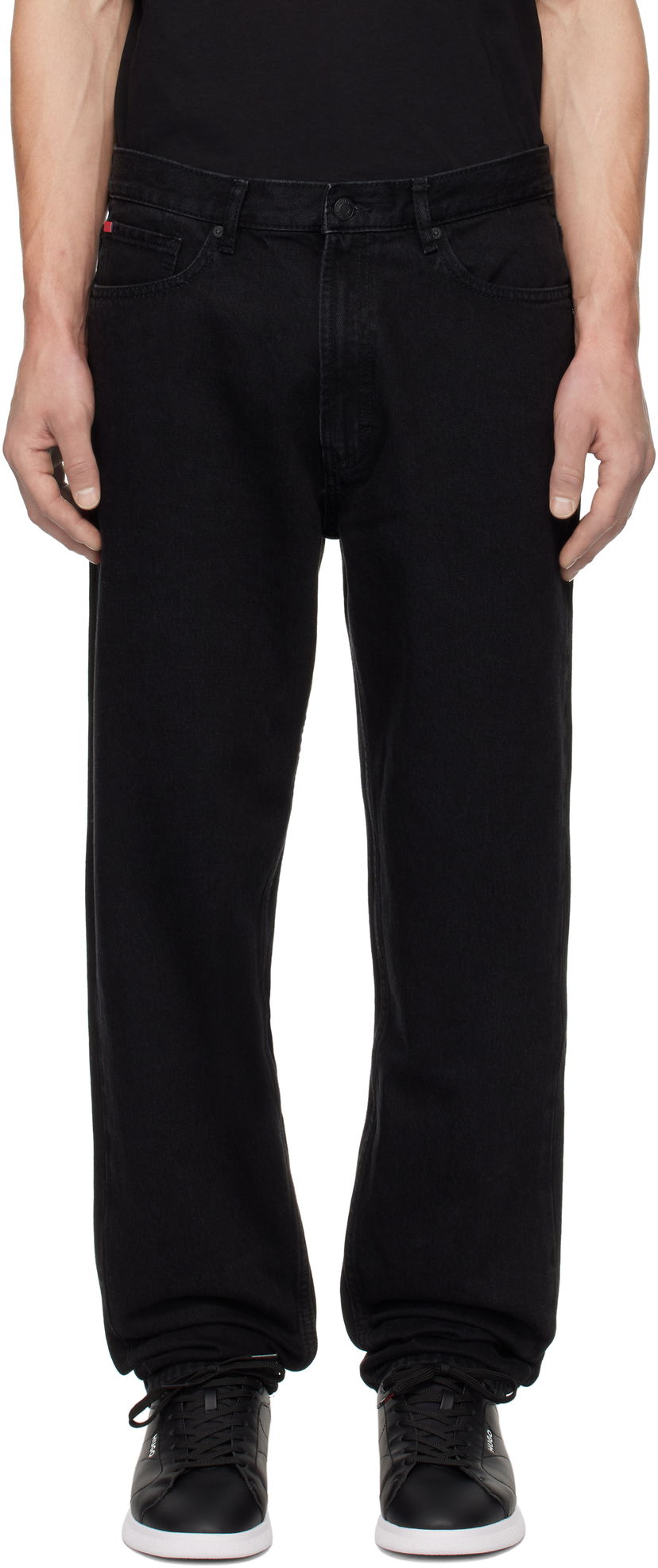 Jeans BOSS Hugo Tapered-Fit Jeans Svart | 50533590