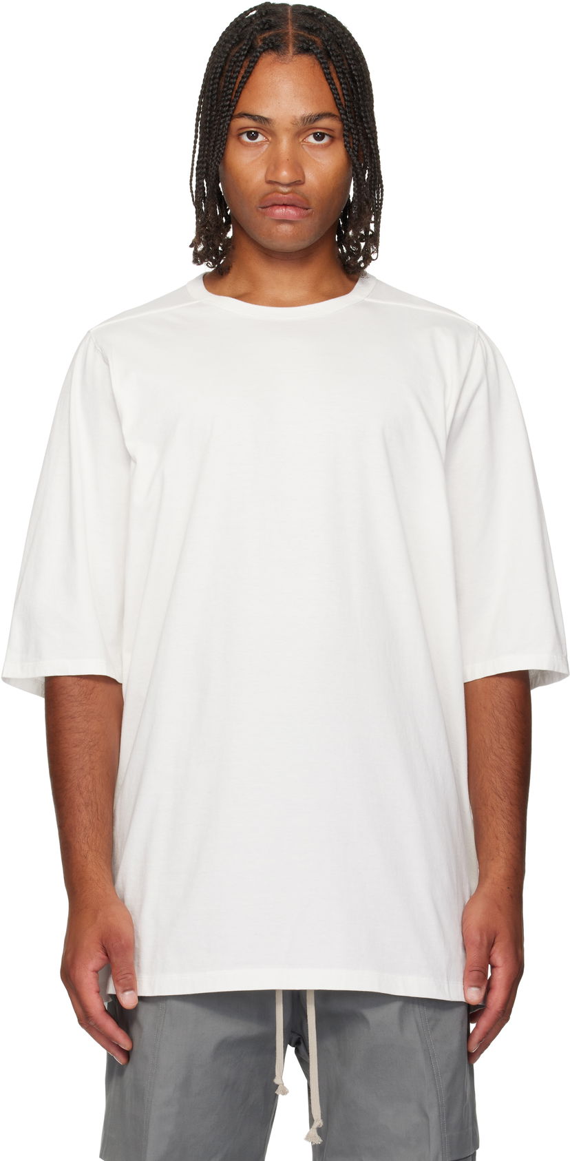 T-shirt Rick Owens Rick Owens Concordians Jumbo Short Sleeve T-Shirt Vit | RU02E1274 JA