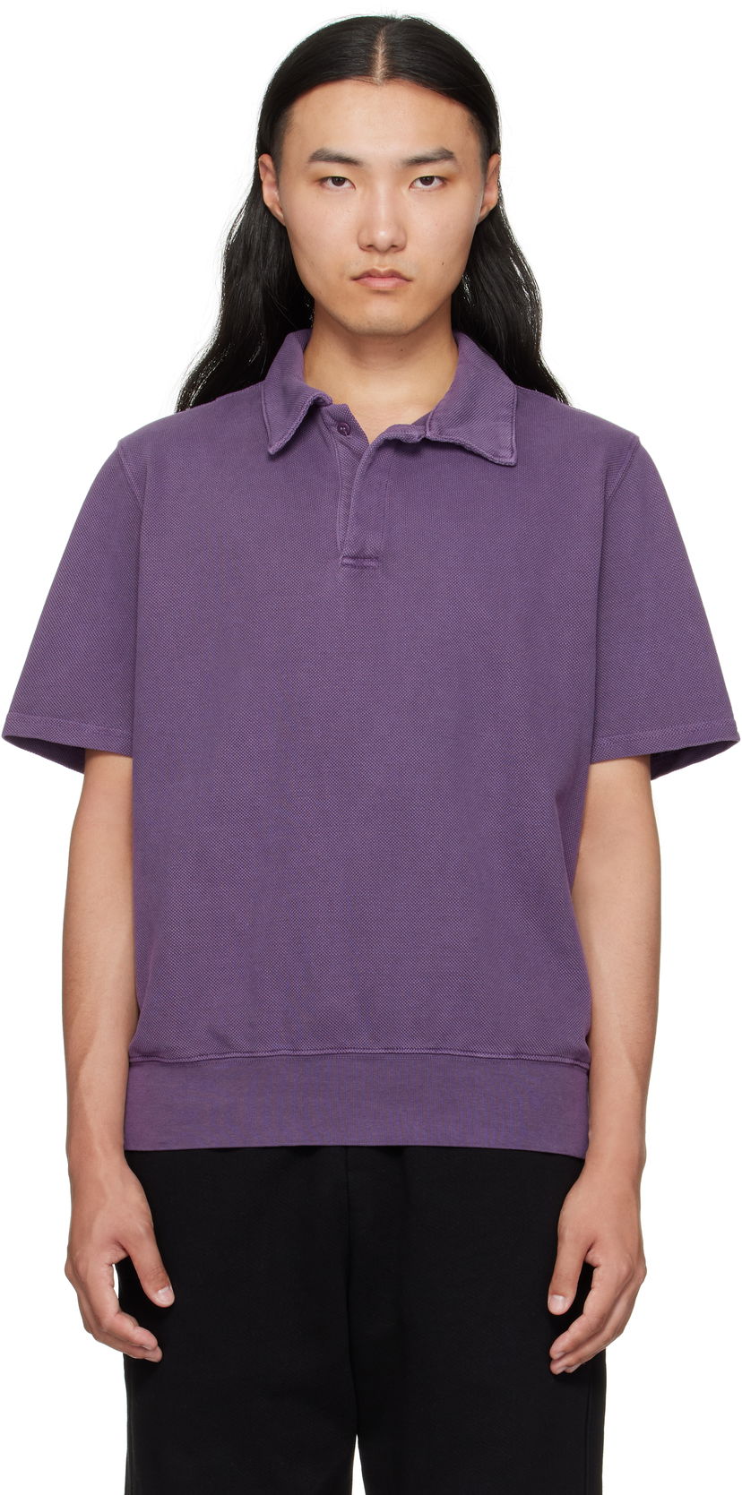 Polotröja LES TIEN Les Tien Piqué Banded Tennis Polo Purpur | PK-2070-PD