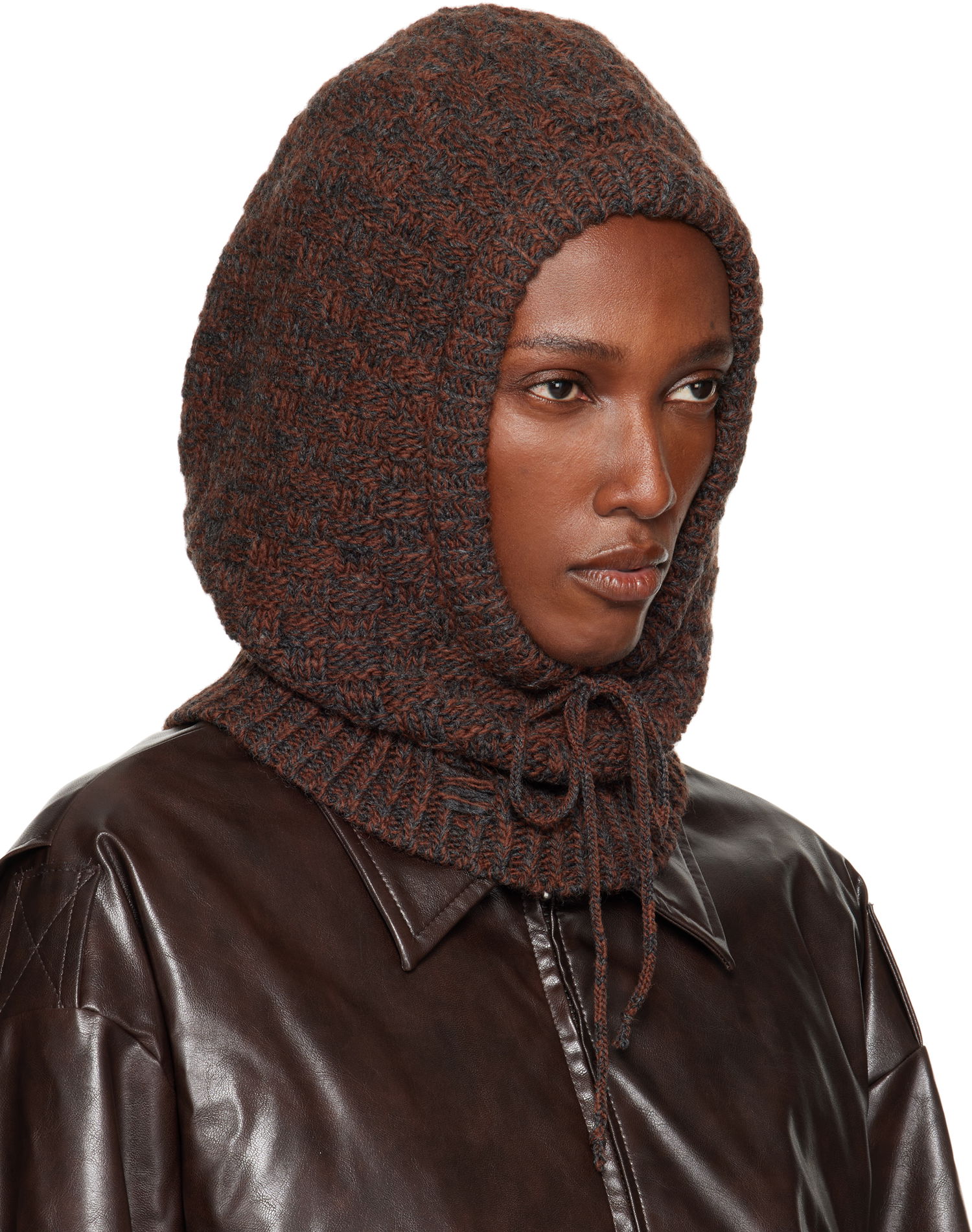 Hatt Maison Margiela MM6 Maison Margiela Wool Blend Knit Hood Brun | SH2TB0005 M13174, 1