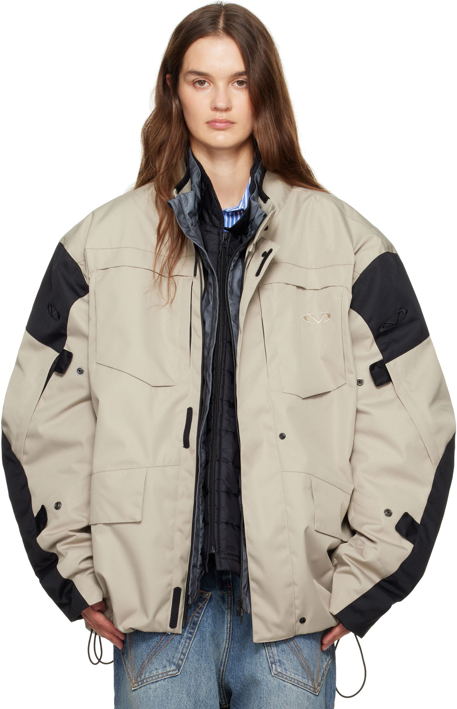 Parkas VETEMENTS Vetements Biker Parka and Liner Jacket Set Beige | UH76OJ750S, 0