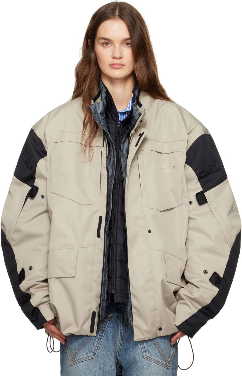Parkas VETEMENTS Vetements Biker Parka and Liner Jacket Set Beige | UH76OJ750S