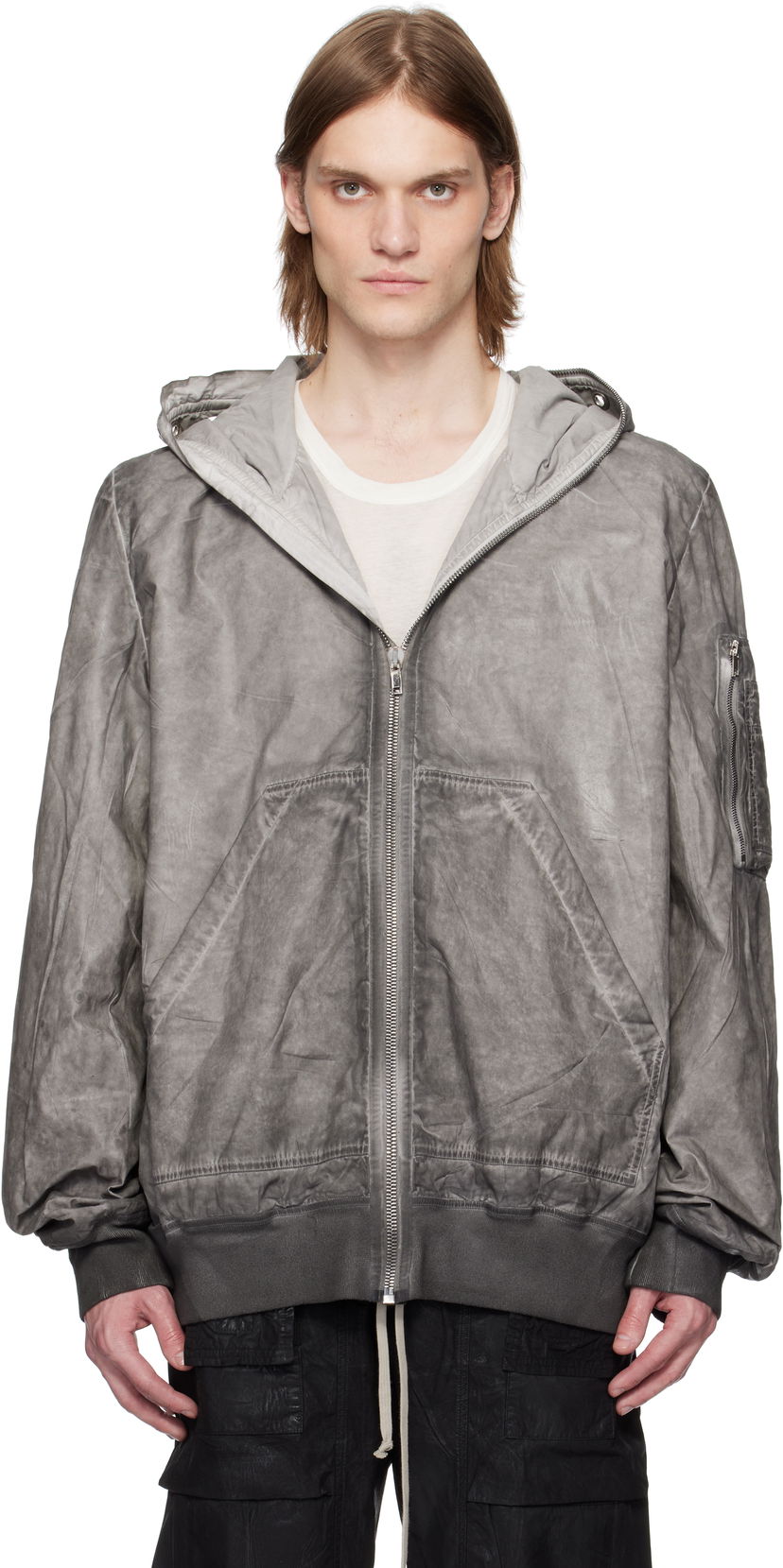 Bomberjacka Rick Owens Rick Owens DRKSHDW Hollywood Flight Bomber Jacket Grå | DU01E3772 PF