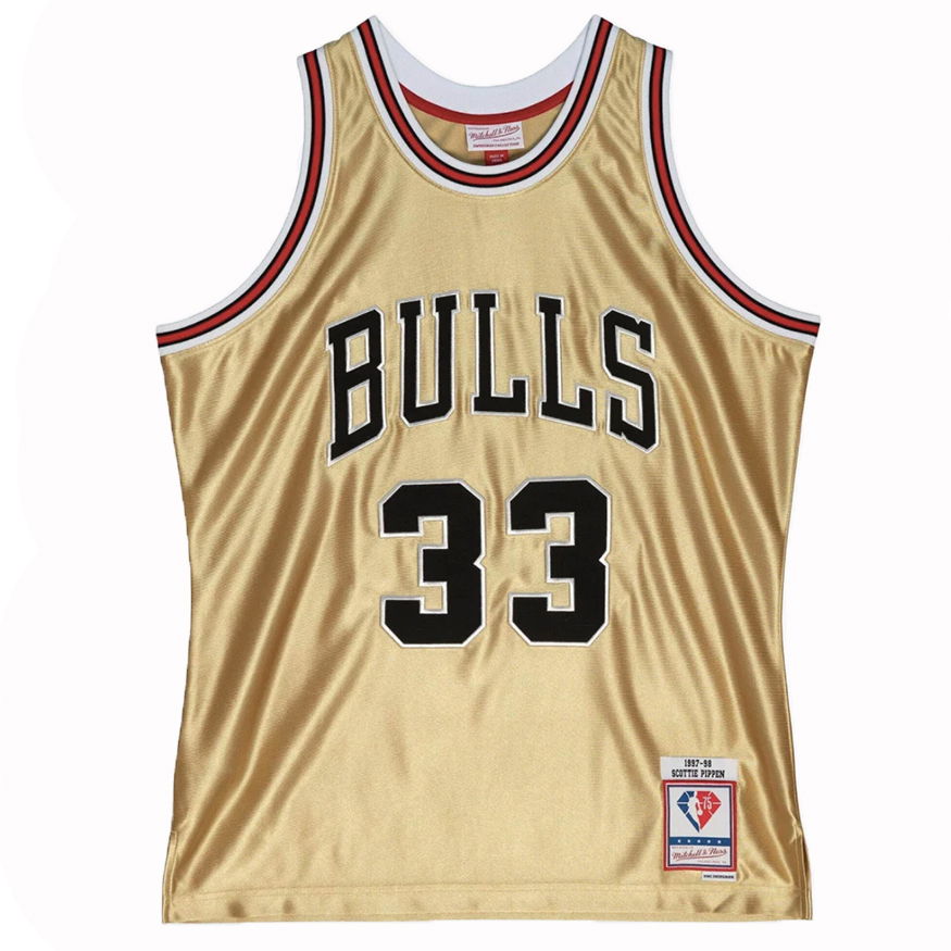 Jersey Mitchell & Ness Chicago Bulls Scottie Pippen 75th Swingman Jersey Metallisk | SMJY4398-CBU97SPIGOLD, 0