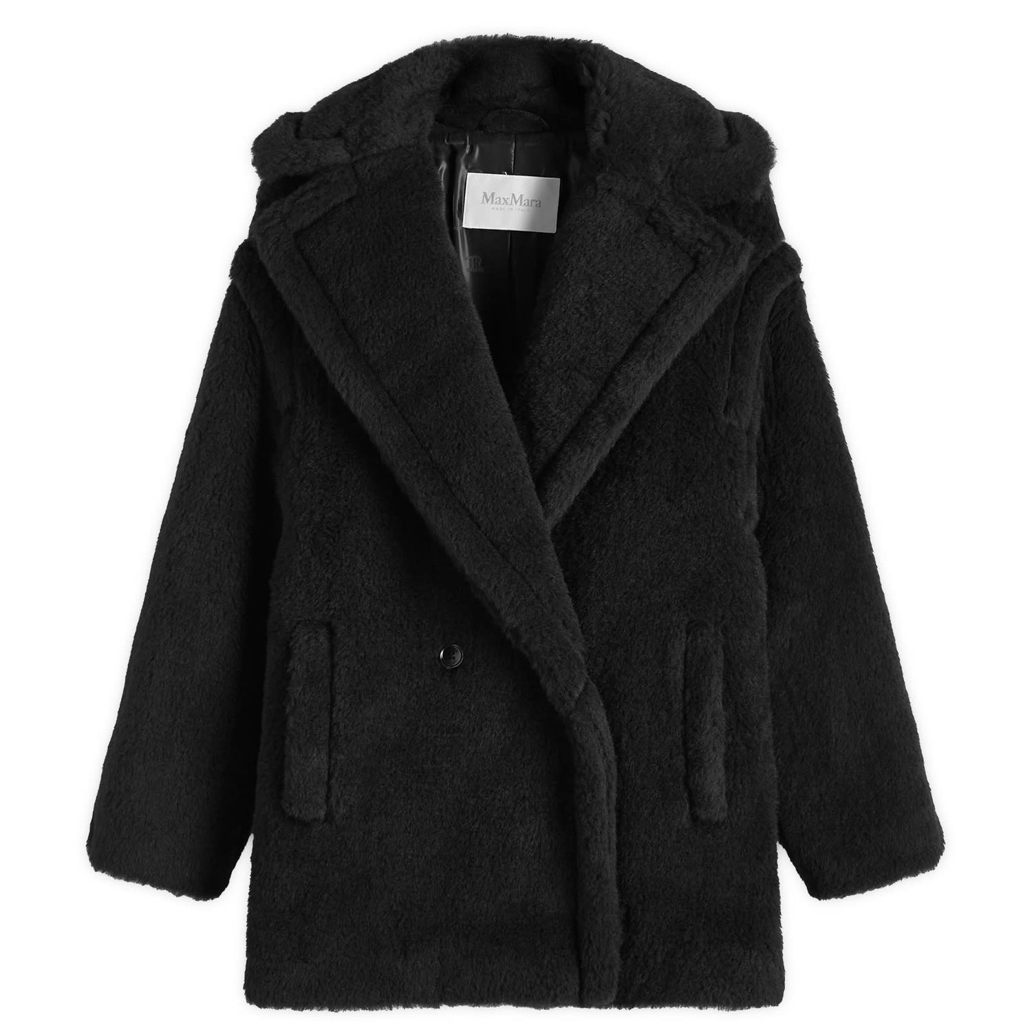 Rockar Max Mara Max Mara Women's Fuxia Oversized Fluffy Coat Svart | 2511081041600-Black, 1