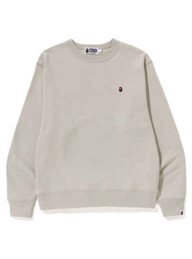 Sweater BAPE Ape Head One Point Relaxed Fit Crewneck Beige | 1J30-113-015